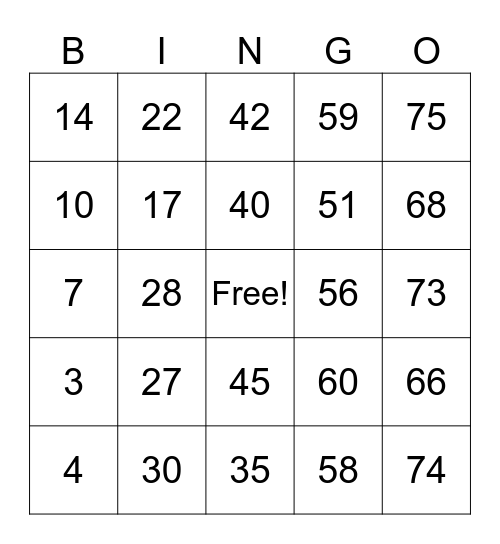 Csweek Bingo Card