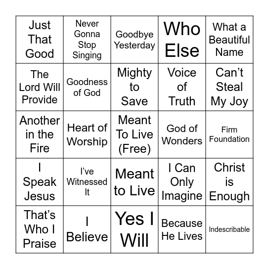 Singo Bingo Card