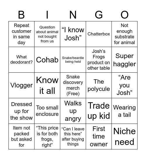 Show Bingo Card