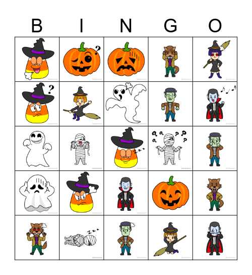 Halloween Zones Bingo Card