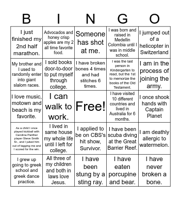 DCF Bingo Card