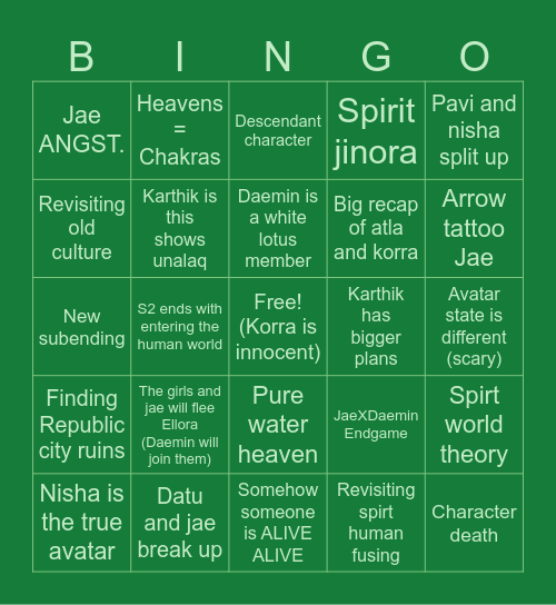 A7H BINGOO Bingo Card
