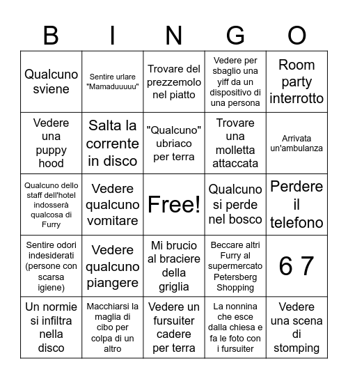 Furizon Riverside 2026 Bingo Card