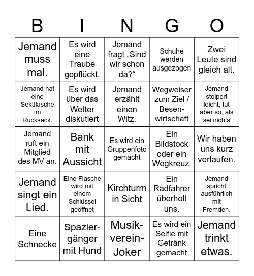 Weinwandern Bingo Card