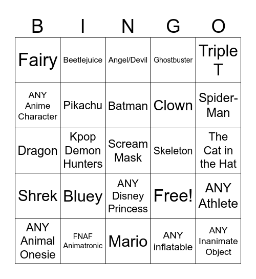 HALLOWEEN 2026 Bingo Card
