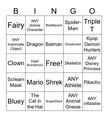 HALLOWEEN 2026 Bingo Card