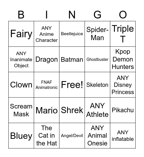HALLOWEEN 2026 Bingo Card