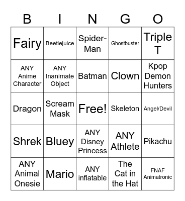 HALLOWEEN 2026 Bingo Card