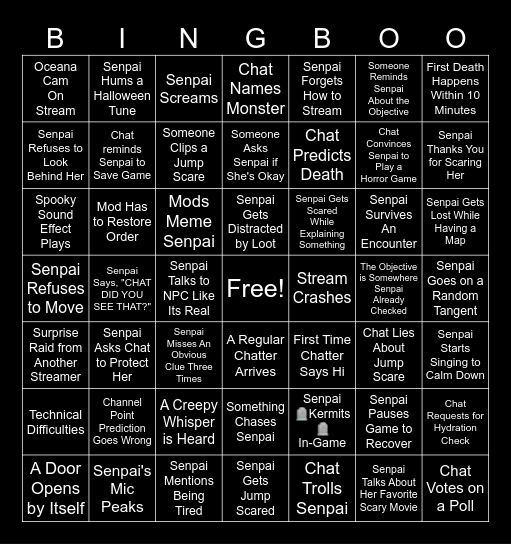 Bing-Boo Bingo Card