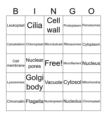 Cell stuff Bingo Card