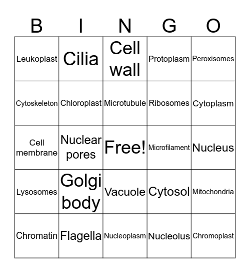 Cell stuff Bingo Card