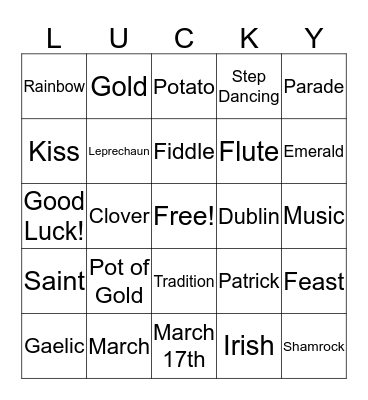 St Patty's Day! Bingo Card