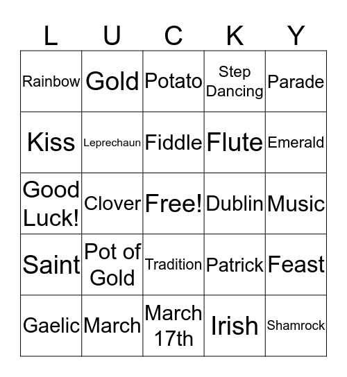 St Patty's Day! Bingo Card