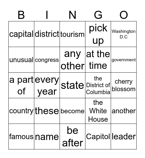 yeoul Bingo Card