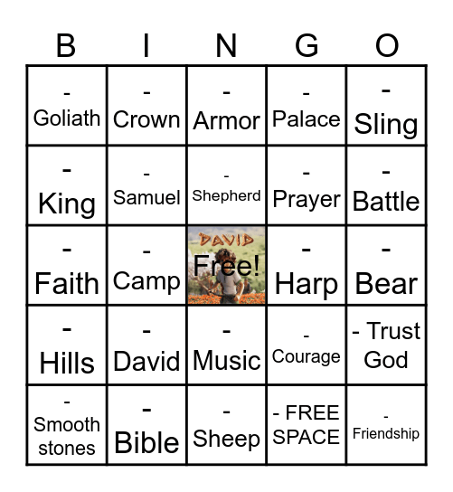David (2025) Bingo Card