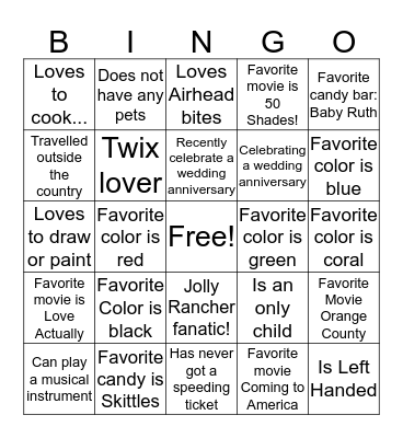 Find someone who.... Bingo Card