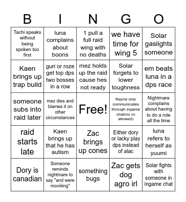 Degen Pulls Bingo Card