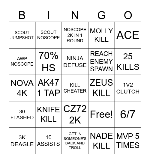 CS2 BINGO Card