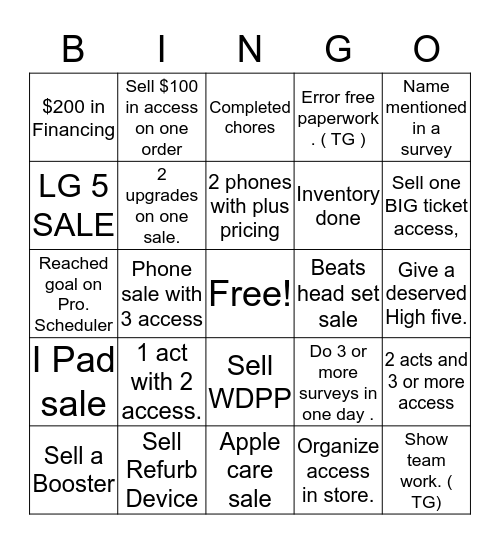 Faithful Bingo Challenge  Bingo Card