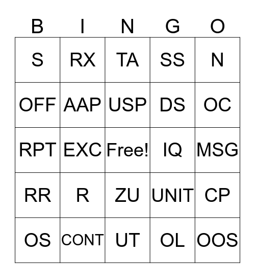 CAD Commands Bingo Card