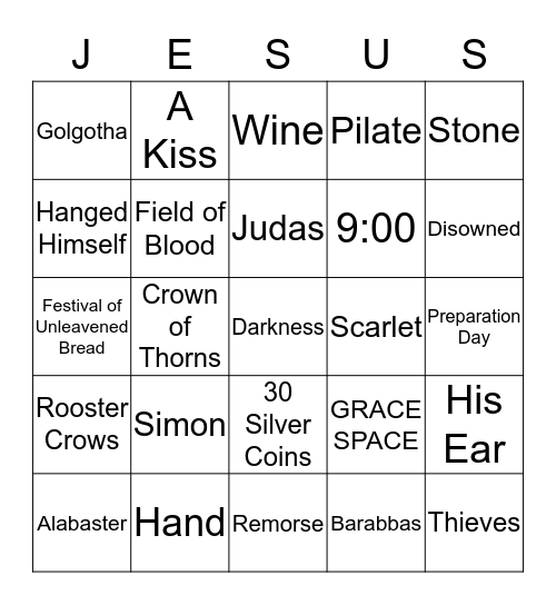 Easter Bingo Card