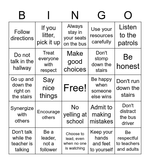 C.O.D.E Bingo Card