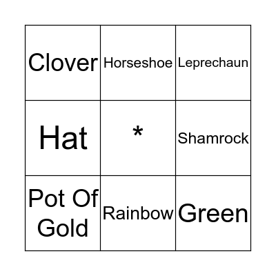 St. Patrick's Day Bingo Card