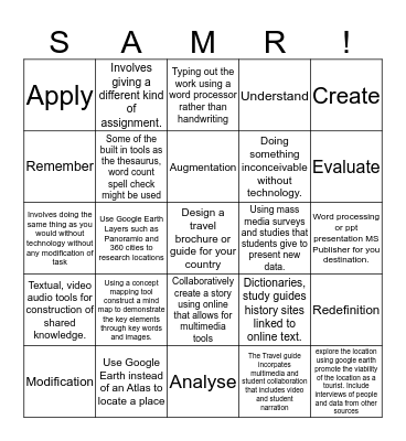 SAMR....iBingo Card