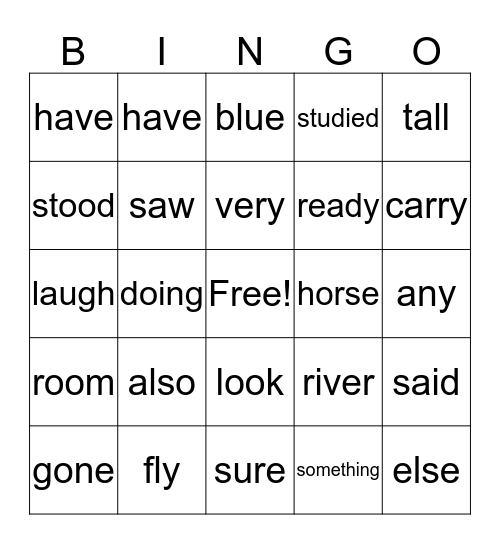 Unit 4 - 2nd grade Sight Words  Bingo Card