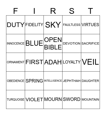 ADAH Bingo Card