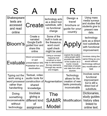 SAMR....iBingo Card