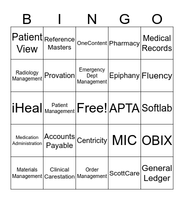 Medical Records Bingo Card