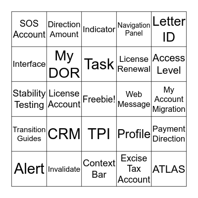 Bingo with TLSR Lingo Bingo Card