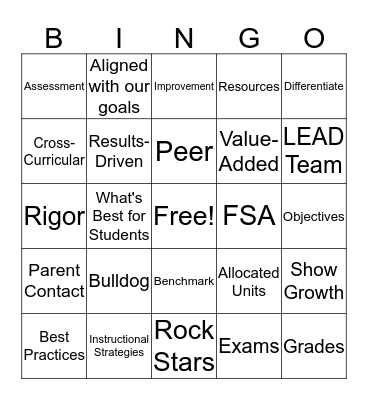 Faculty Bingo Card