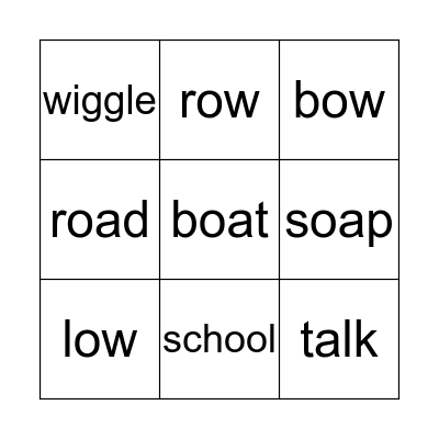 Spelling Words Bingo Card