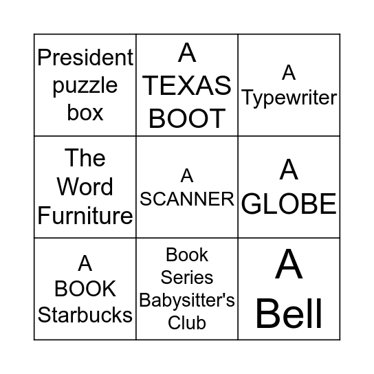 Library Scavengerhunt  Bingo Card