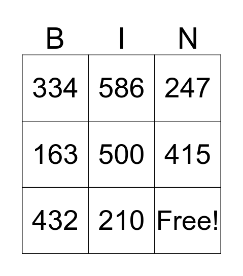 Math Bean-go Bingo Card