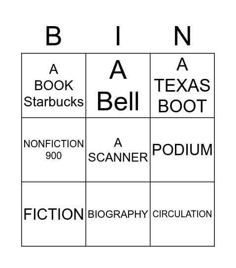 Library Scavengerhunt  Bingo Card