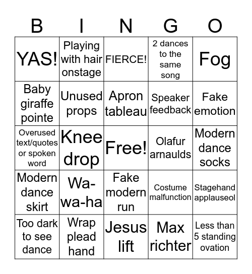 Acda Bingo Card