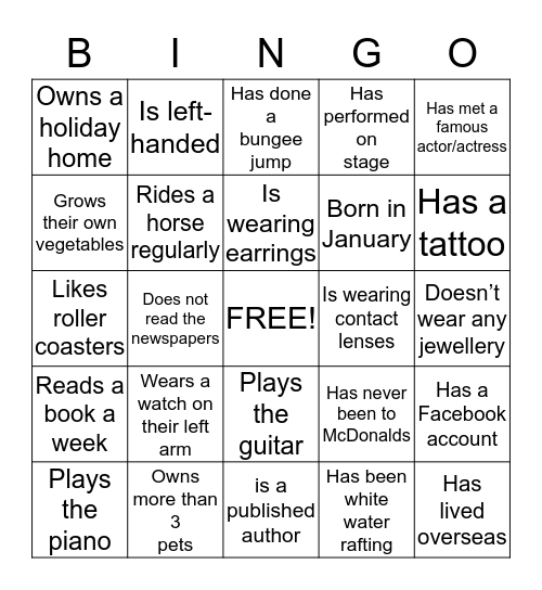 GPVSB BINGO! Bingo Card