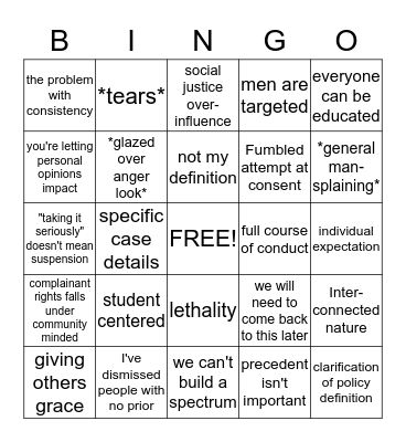 Team Convo Bingo Card