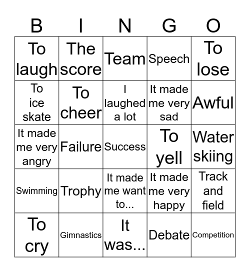 Sp2 Ch4 Vocab 1 (English) Bingo Card