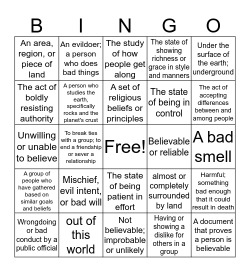 Grade 7: Enrichment Bingo  Bingo Card