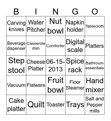 ~ Maria's Bridal Shower ~ Bingo Card