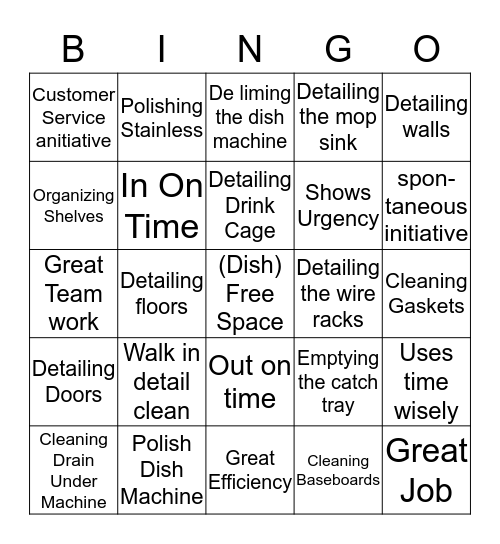 Noodles & Company  Bingo Card