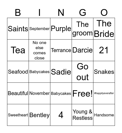 Becoming The Edwards Bingo Card