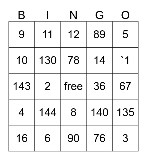 BINGO LA BROOKFIELD Bingo Card