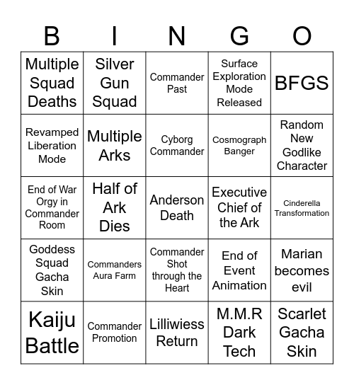 4th Anni Bingo Card