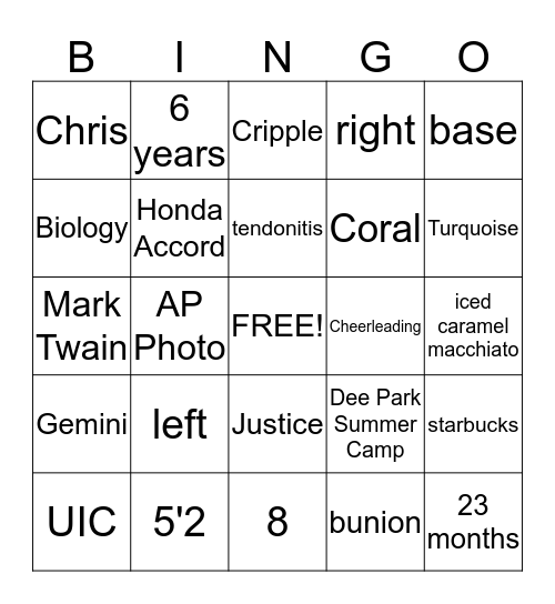 Bingo Card