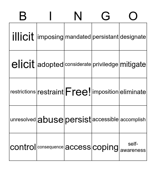 Unit 9 and Unit 10 Bingo Card